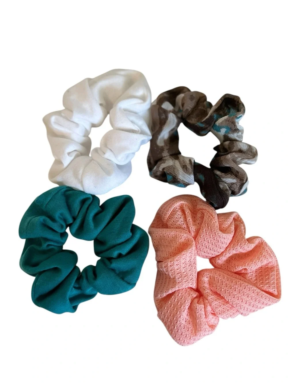 Set of 4 Mixed Color Hair Scrunchies NWOT